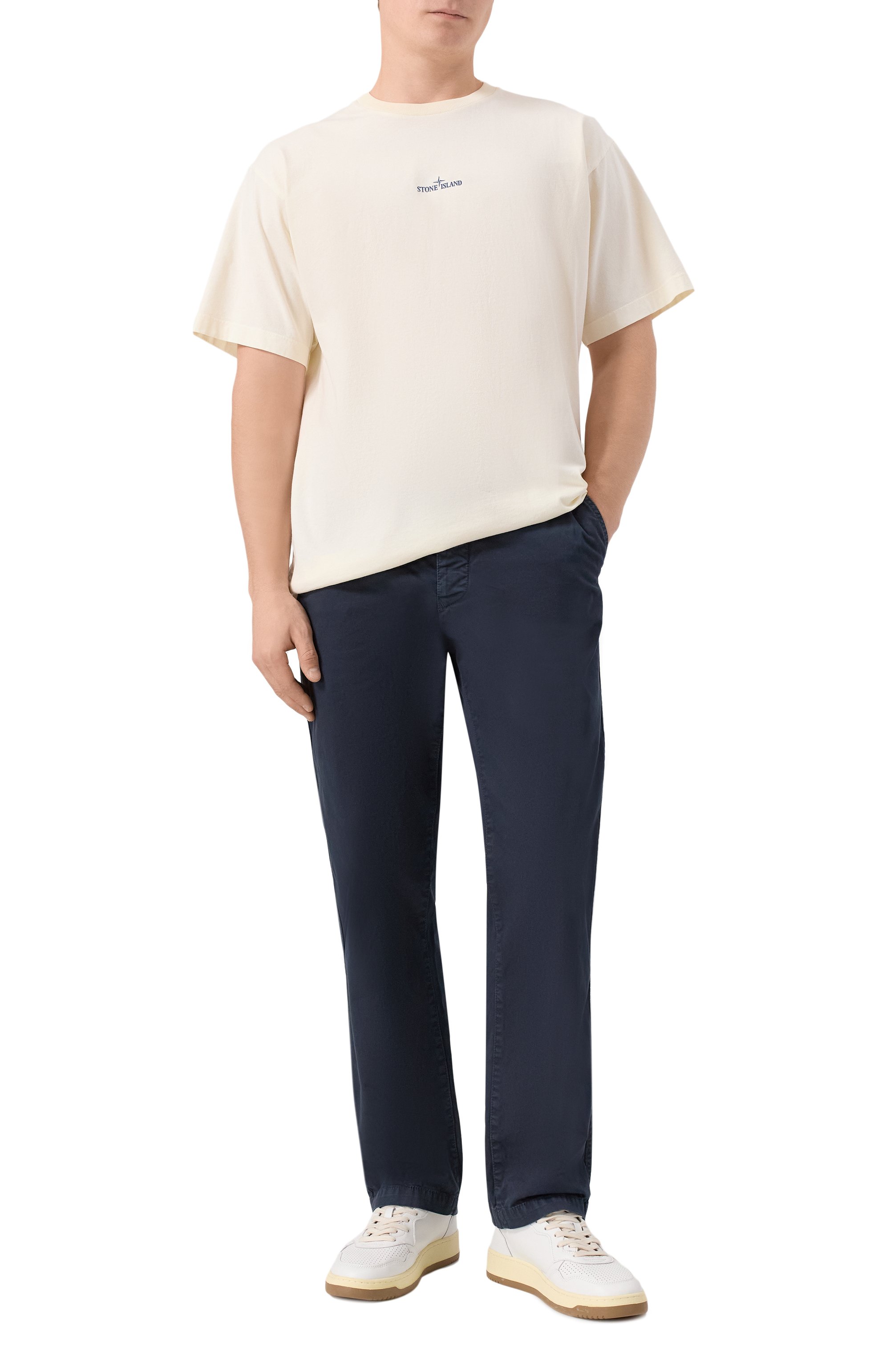 Хлопковые брюки STONE ISLAND темно-синего цвета по цене 48300 руб., арт. K1S153100001/S0004, фото 2 Хлопковые брюки STONE ISLAND, арт. K1S153100001/S0004, фото 2