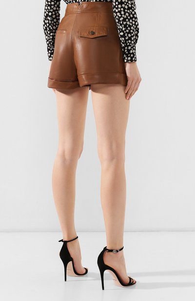 Кожаные шорты ZADIG AND VOLTAIRE коричневого цвета по цене 53450 руб., арт. SHCC1408F, фото 4 Кожаные шорты ZADIG AND VOLTAIRE, арт. SHCC1408F, фото 4