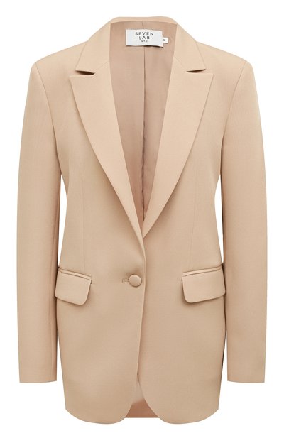 Жакет из вискозы SEVEN LAB бежевого цвета по цене 26670 руб., арт. J JENE CR beige, фото 2 Жакет из вискозы SEVEN LAB, арт. J JENE CR beige, фото 2