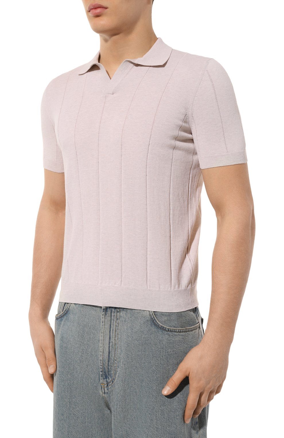 Хлопковое поло ANDREA CAMPAGNA кремового цвета по цене 41700 руб., арт. 57191/20660, фото 3 Хлопковое поло ANDREA CAMPAGNA, арт. 57191/20660, фото 3