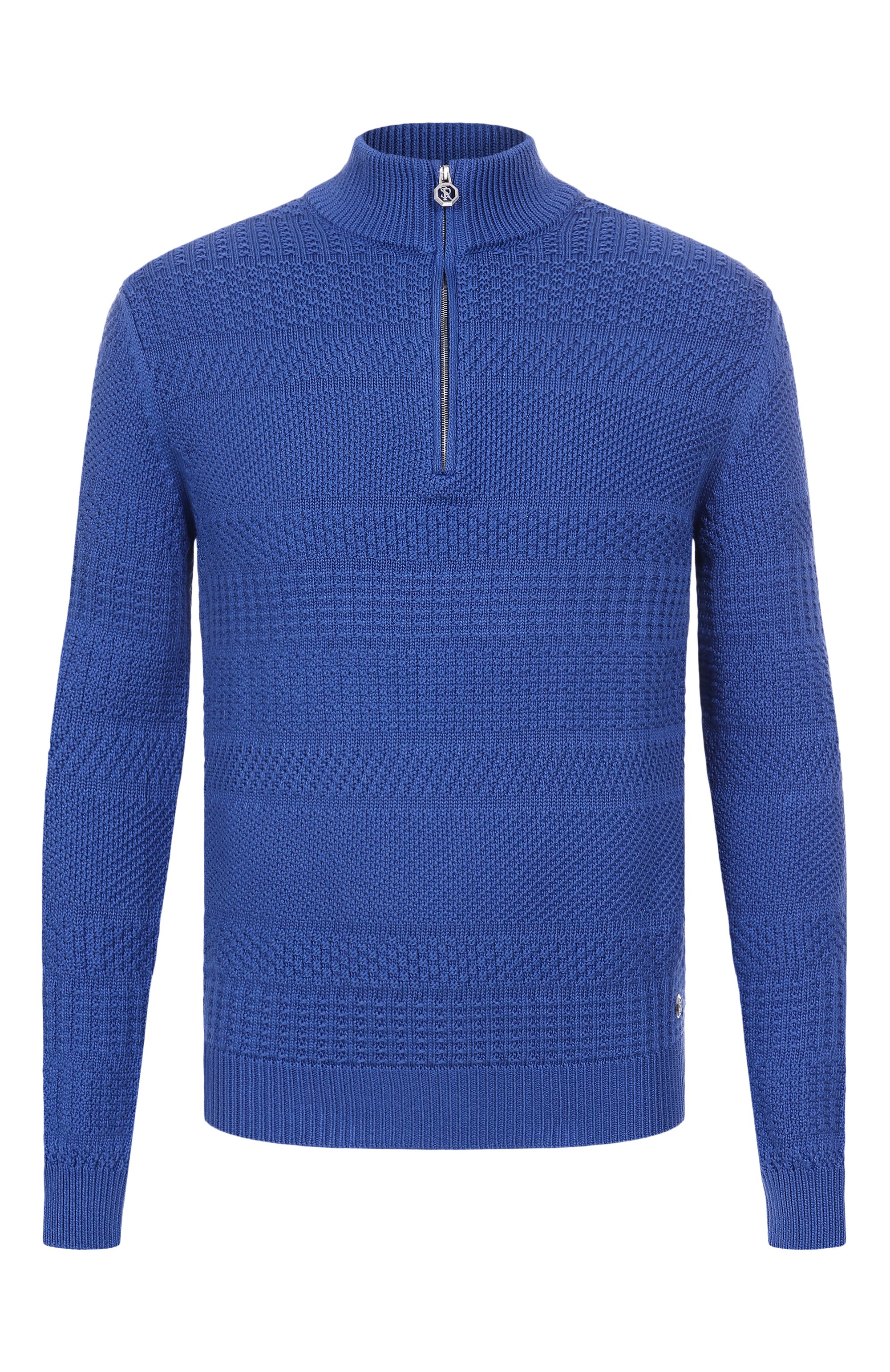 Джемпер из шелка и хлопка STEFANO RICCI синего цвета по цене 280500 руб., арт. K616408L01/F25114, фото 1 Джемпер из шелка и хлопка STEFANO RICCI, арт. K616408L01/F25114, фото 1