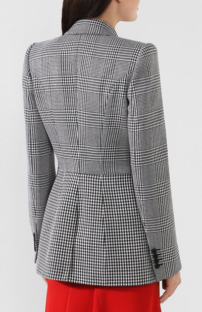 Шерстяной жакет ALEXANDER MCQUEEN черно-белого цвета по цене 287500 руб., арт. 586009/QJAAH, фото 4 Шерстяной жакет ALEXANDER MCQUEEN, арт. 586009/QJAAH, фото 4