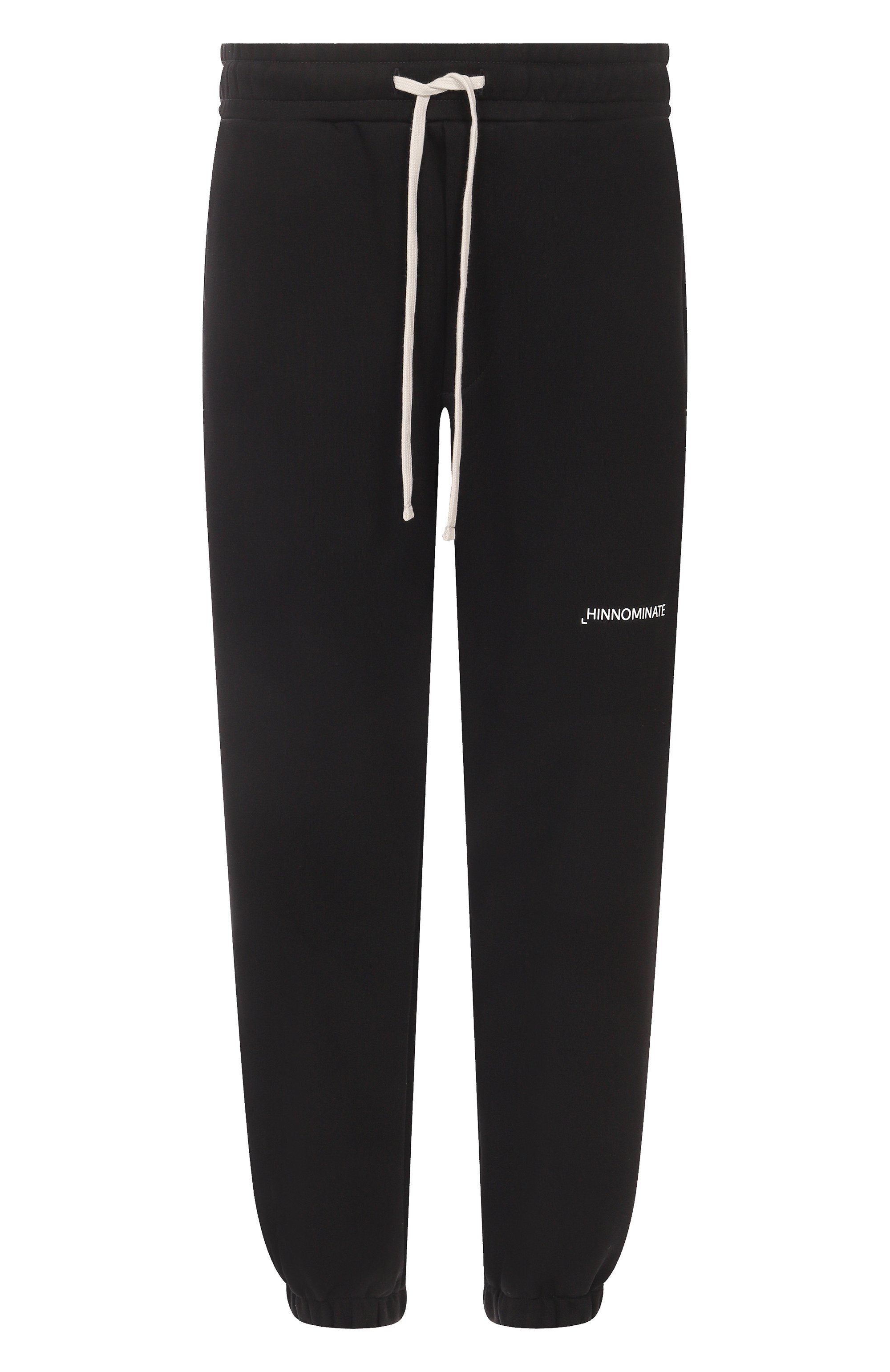 Хлопковые джоггеры HINNOMINATE черного цвета по цене 15900 руб., арт. HMABM01375, фото 1 Хлопковые джоггеры HINNOMINATE, арт. HMABM01375, фото 1