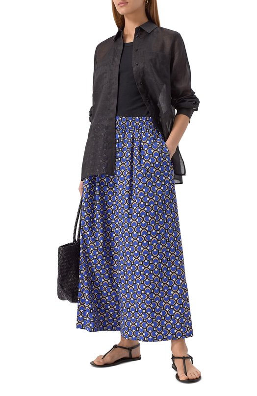 Хлопковые брюки Weekend Max Mara VIRGIN Синий  VIRGIN Фото 2