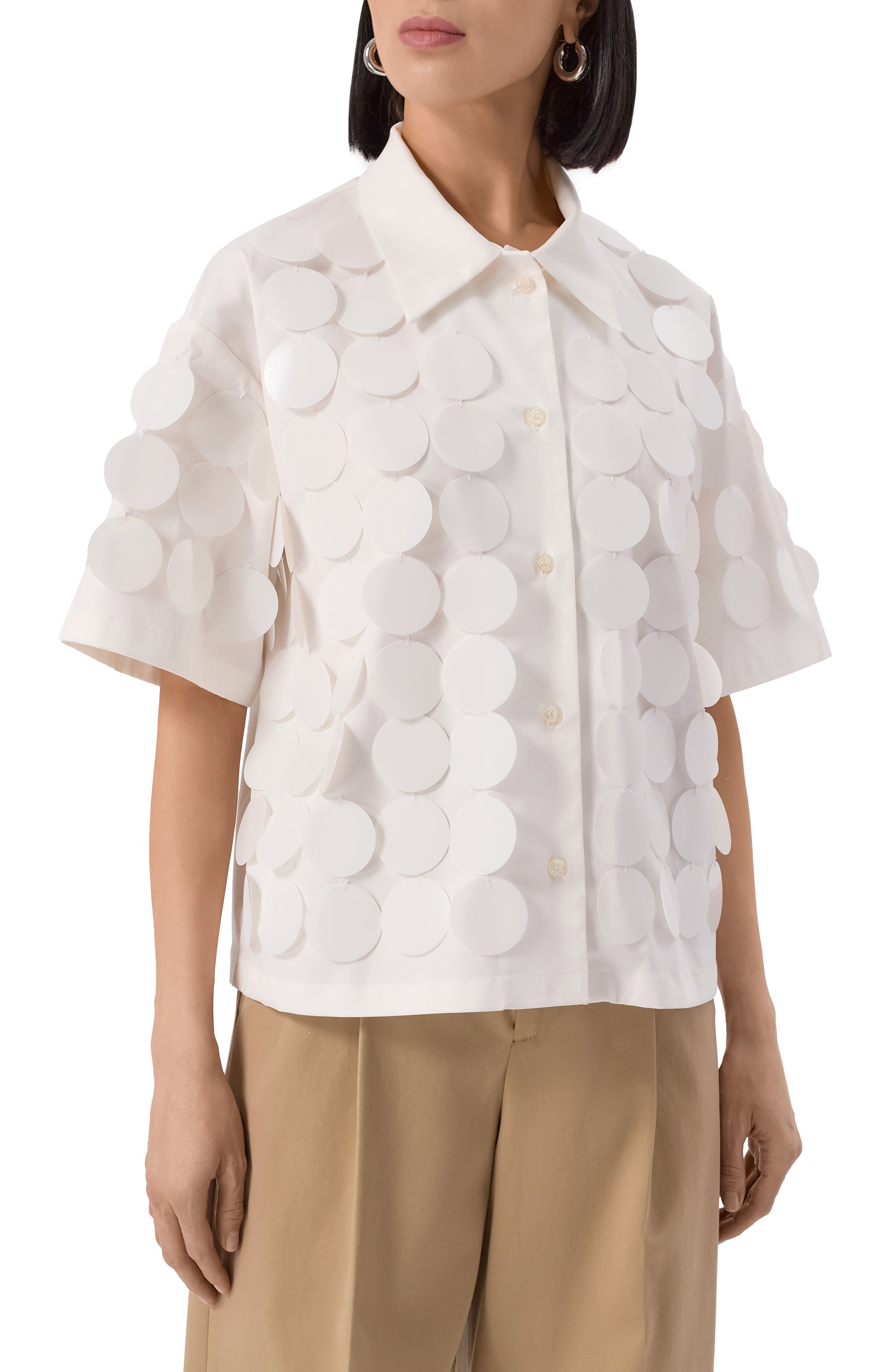 Хлопковая рубашка MSGM, арт. 3842MDE18X/257126, фото 3