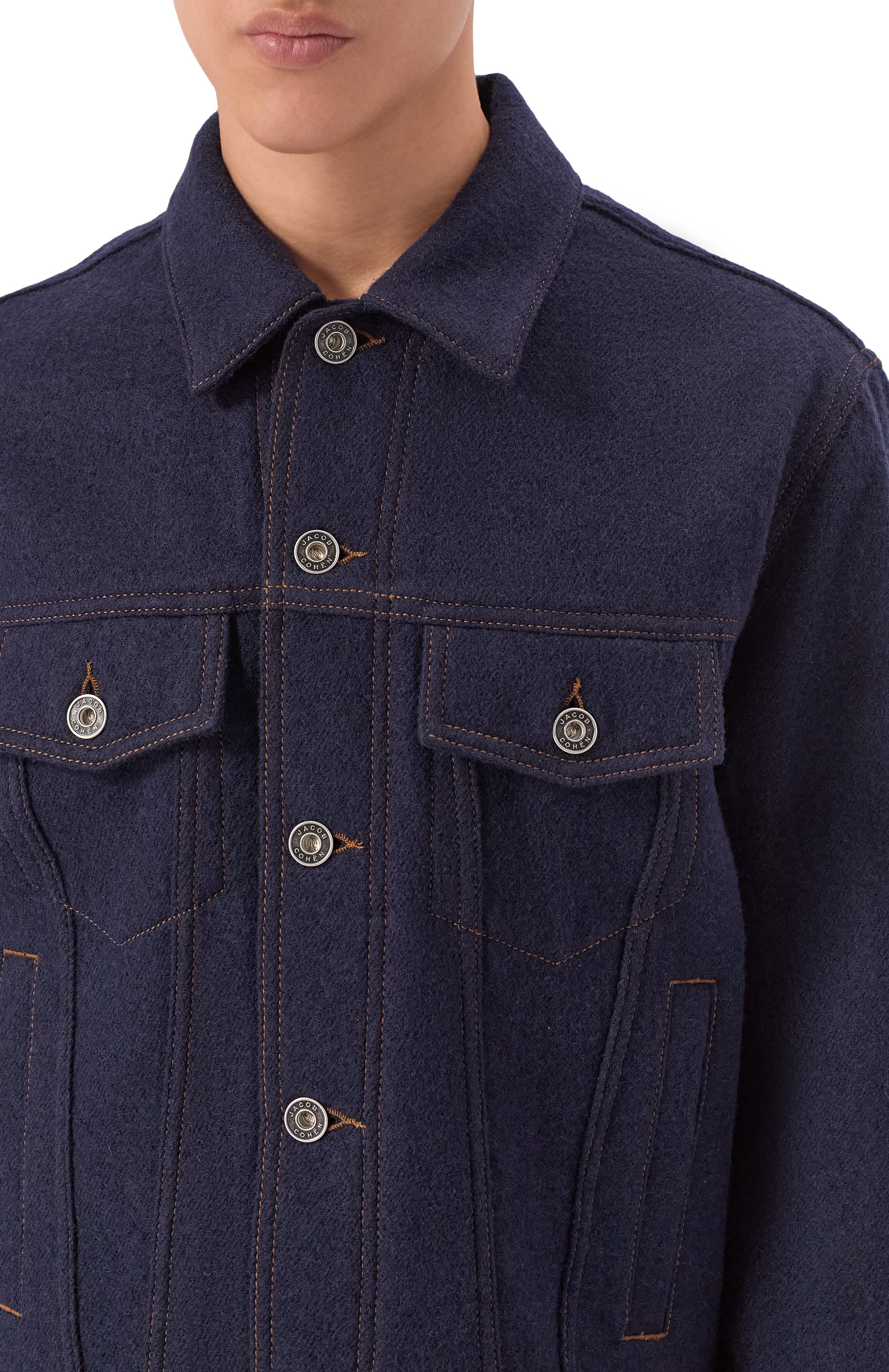 Шерстяная куртка-рубашка JACOB COHEN темно-синего цвета по цене 114000 руб., арт. JUM_H0076 082 T806A RW, фото 5 Шерстяная куртка-рубашка JACOB COHEN, арт. JUM_H0076 082 T806A RW, фото 5