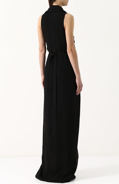 Приталенное шелковое платье-макси без рукавов RICK OWENS, арт. RP18S8502/SCH, фото 4