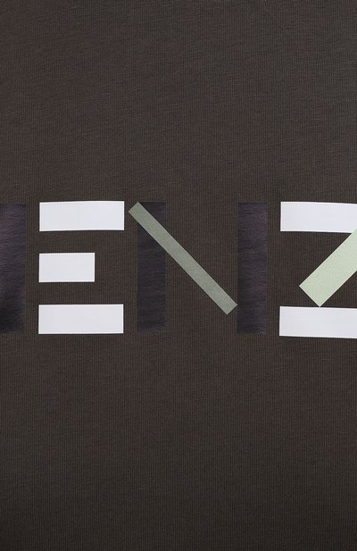 Хлопковая футболка KENZO темно-коричневого цвета по цене 18200 руб., арт. FB62TS9744SA, фото 5 Хлопковая футболка KENZO, арт. FB62TS9744SA, фото 5