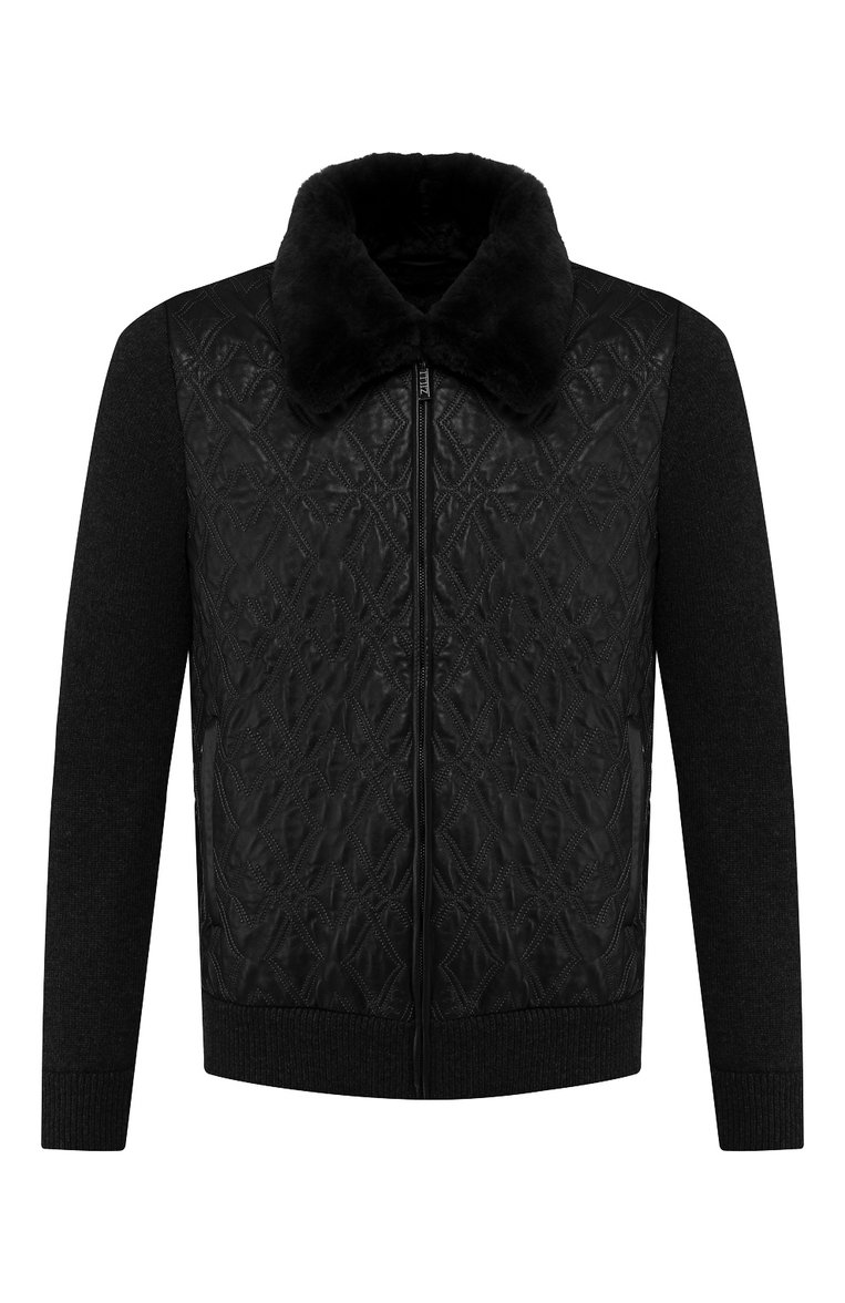 Комбинированный кардиган с меховой отделкой ZILLI, арт. MBS-BL215-BLTR1/ML02, фото 1