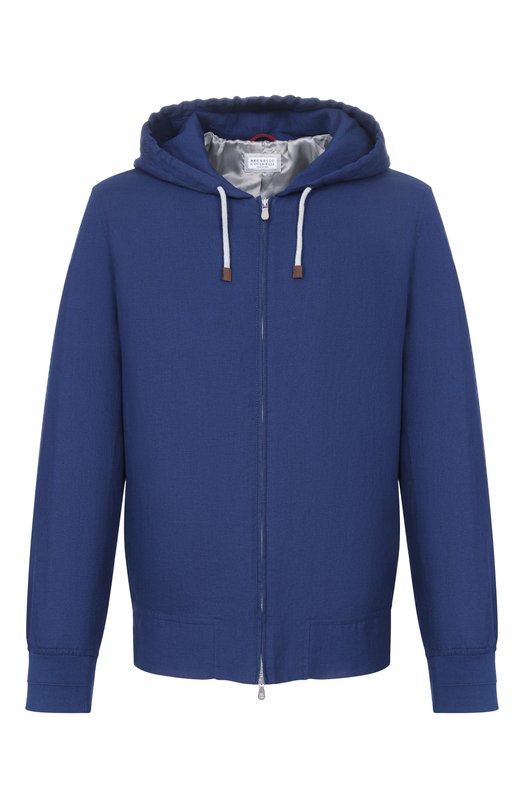 Бомбер изо льна и шерсти Brunello Cucinelli MW4946873 Синий MW4946873
