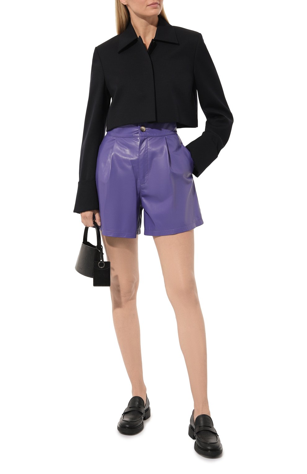 Кожаные шорты CHAUD STUDIO сиреневого цвета по цене 47500 руб., арт. PIERRESHORTS22, фото 2 Кожаные шорты CHAUD STUDIO, арт. PIERRESHORTS22, фото 2