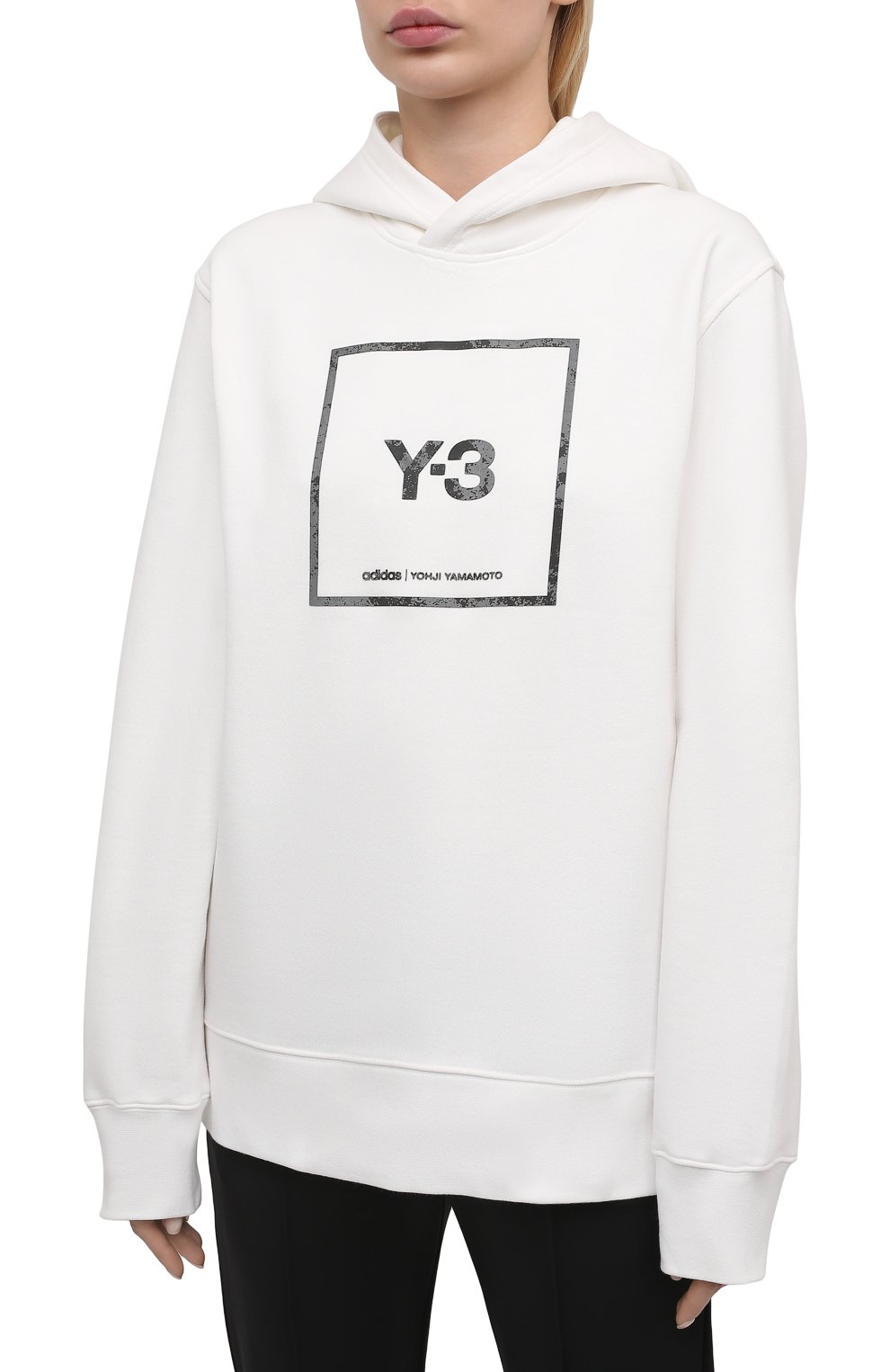Хлопковое худи Y-3 белого цвета по цене 18950 руб., арт. GV6054/W, фото 3 Хлопковое худи Y-3, арт. GV6054/W, фото 3