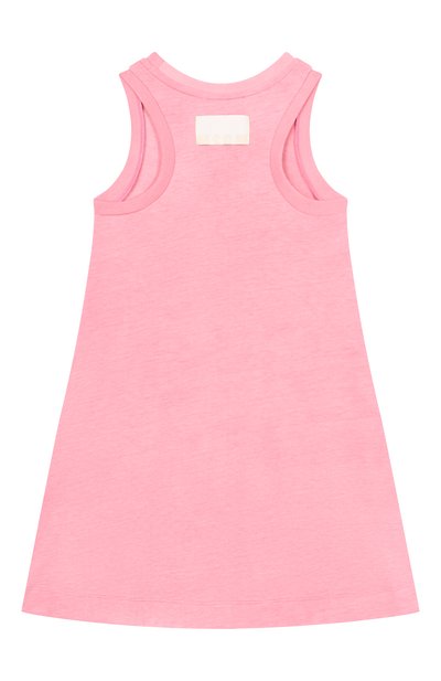 Хлопковое платье MSGM KIDS розового цвета по цене 8285 руб., арт. S6MSJGDR161, фото 2 Хлопковое платье MSGM KIDS, арт. S6MSJGDR161, фото 2