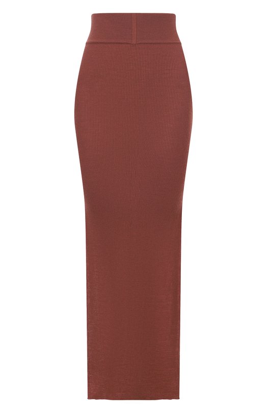 Шерстяная юбка Rick Owens RP02E4619/RIBM Коричневый RP02E4619/RIBM