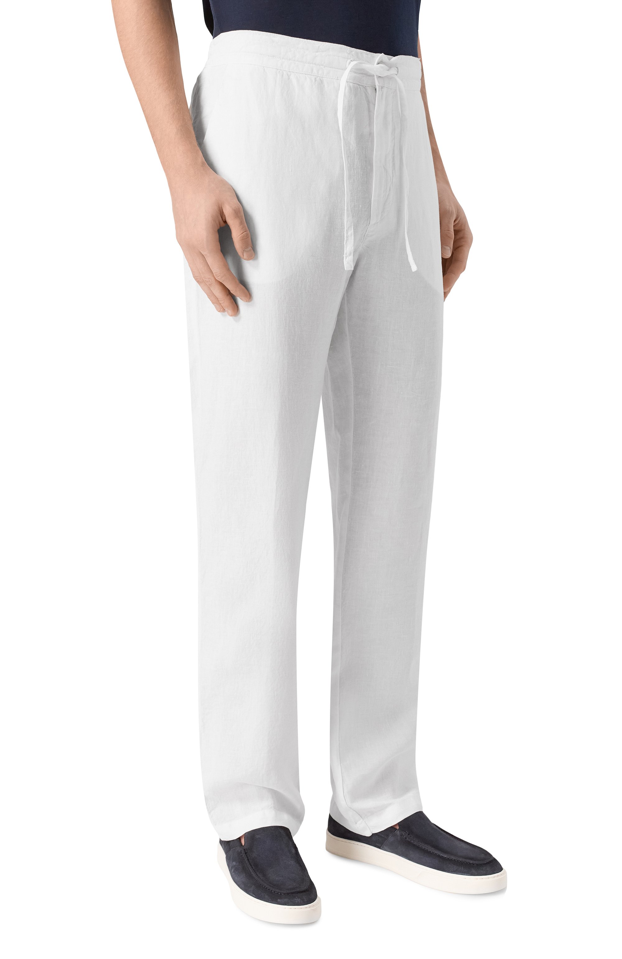 Льняные брюки 120% LINO белого цвета по цене 32800 руб., арт. 33ALIM299M/0253/000, фото 3 Льняные брюки 120% LINO, арт. 33ALIM299M/0253/000, фото 3