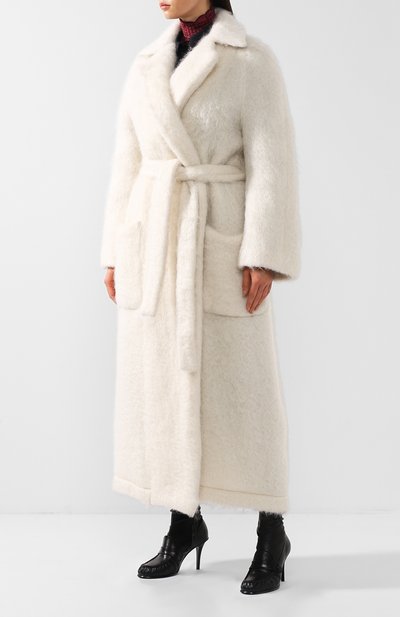 Пальто с поясом и накладными карманами CELINE, арт. 28W78333C, фото 3