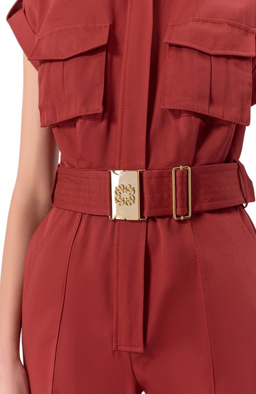 Хлопковый комбинезон Elie Saab JU079NS25/GA002 Бордовый  JU079NS25/GA002 Фото 5