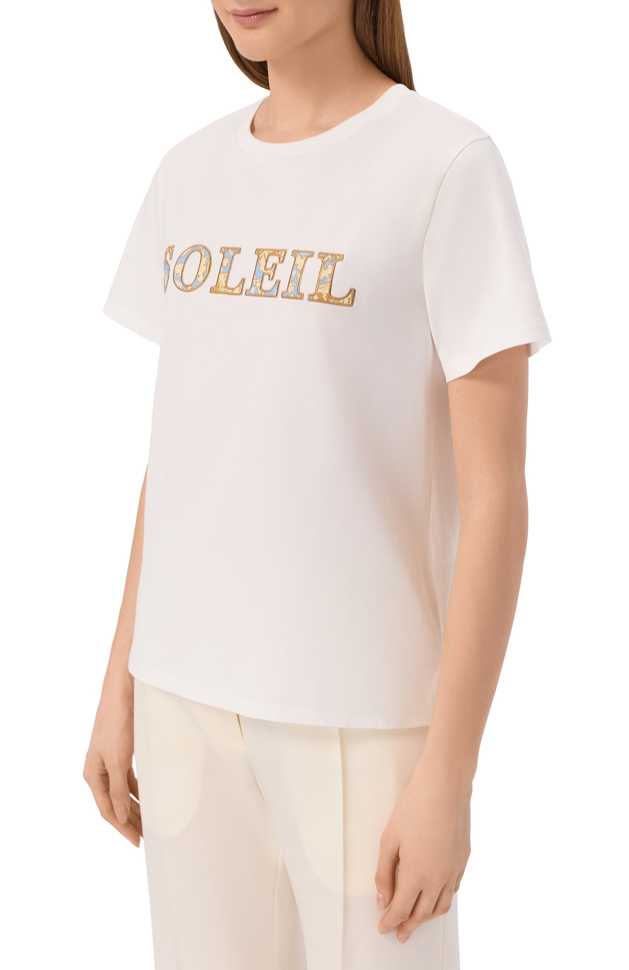 Хлопковая футболка WEEKEND MAX MARA, арт. WKDB0RA, фото 3