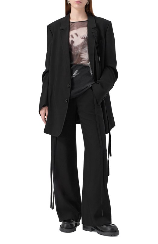Брюки из вискозы Ann Demeulemeester B0010192/FA558 Чёрный  B0010192/FA558 Фото 2