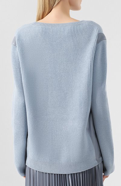 Шерстяной пуловер REDVALENTINO голубого цвета по цене 45350 руб., арт. RR3KCA21/EIK, фото 4 Шерстяной пуловер REDVALENTINO, арт. RR3KCA21/EIK, фото 4