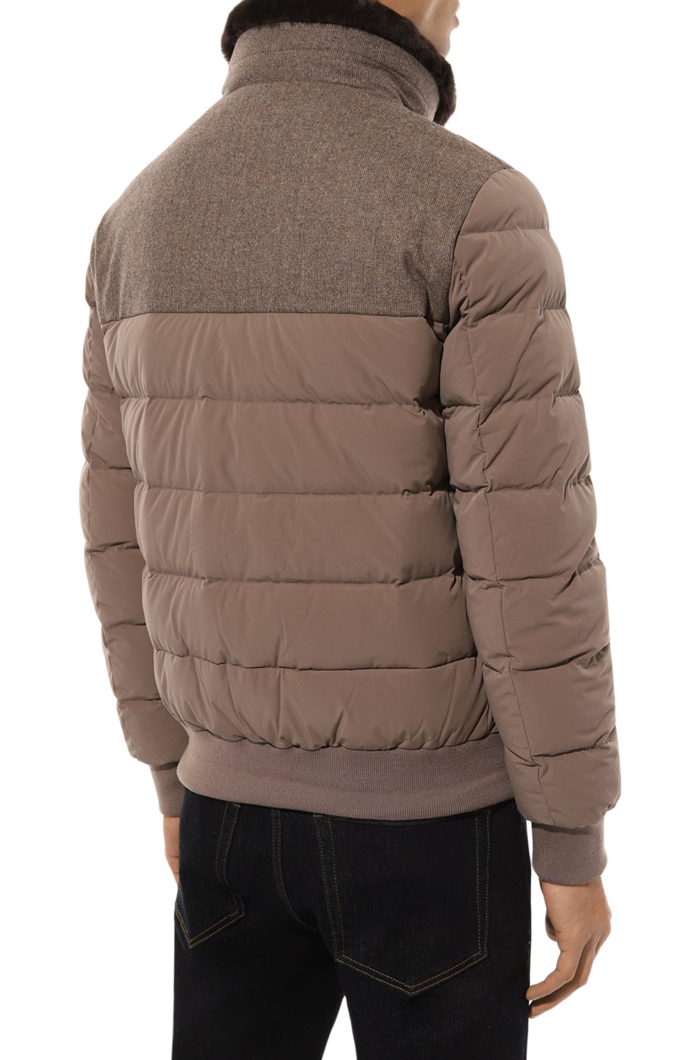 Пуховый бомбер с воротником из кролика HETREGO, арт. 8N512R/B0RIS, фото 4