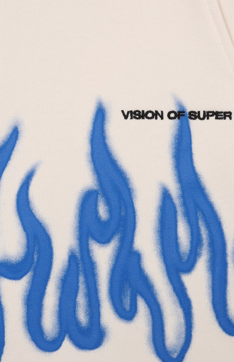 Детские хлопковые шорты VISION OF SUPER молочного цвета, арт. VSK00591 | Фото 3 (Нос: Не проставлено; Материал внешний: Хлопок; Мальчики Кросс-КТ: Шорты-спорт; Автоматизация состава: Проставлено; Ростовка одежда: 13 - 15 лет | 158 см, 10 - 11 лет | 140 - 146см, 8 лет | 128 см, 16 лет | 164 см)