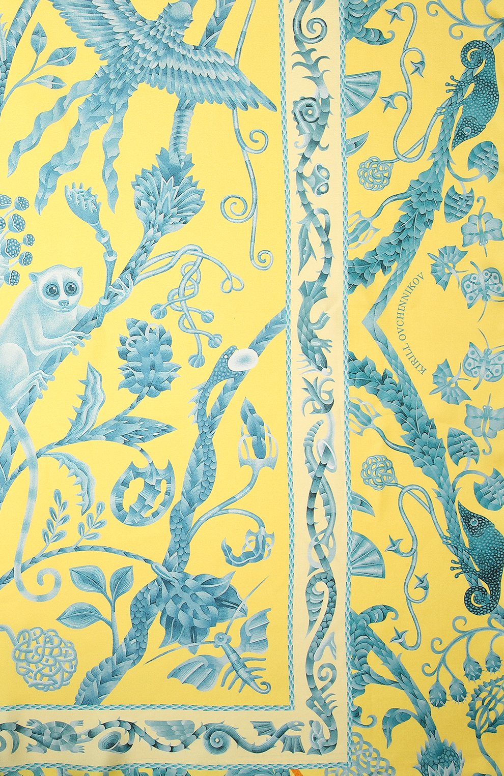 Шелковый платок lemur in yellow KIRILL OVCHINNIKOV, арт. 135\Ly, фото 3