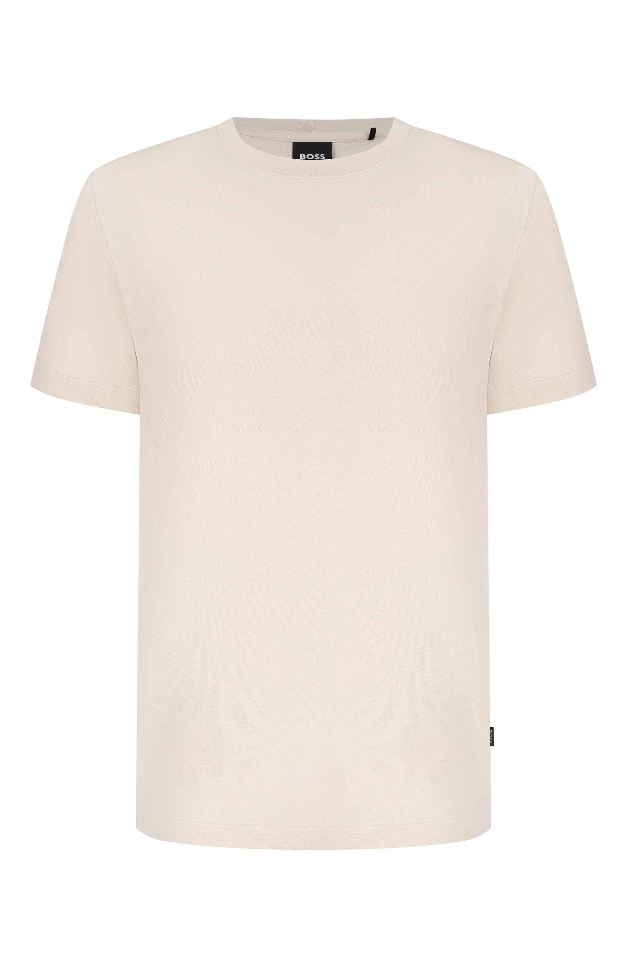 Футболка из лиоцелла и хлопка BOSS кремового цвета по цене 18850 руб., арт. 50555102, фото 1 Футболка из лиоцелла и хлопка BOSS, арт. 50555102, фото 1