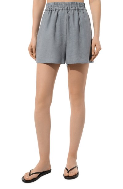 Льняные шорты OLOLOL голубого цвета по цене 29000 руб., арт. OLSR006/9006.905/S24, фото 3 Льняные шорты OLOLOL, арт. OLSR006/9006.905/S24, фото 3