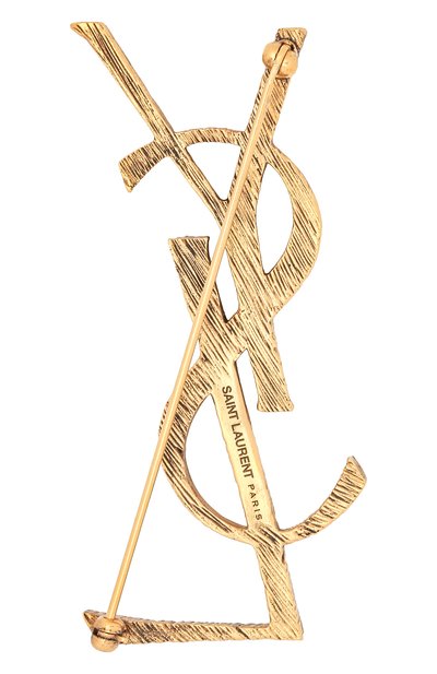 Брошь SAINT LAURENT золотого цвета по цене 57100 руб., арт. 670466/Y1500, фото 3 Брошь SAINT LAURENT, арт. 670466/Y1500, фото 3