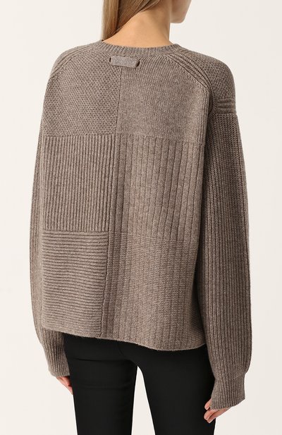 Шерстяной свитер свободного кроя с круглым вырезом HELMUT LANG, арт. H07HW702, фото 4