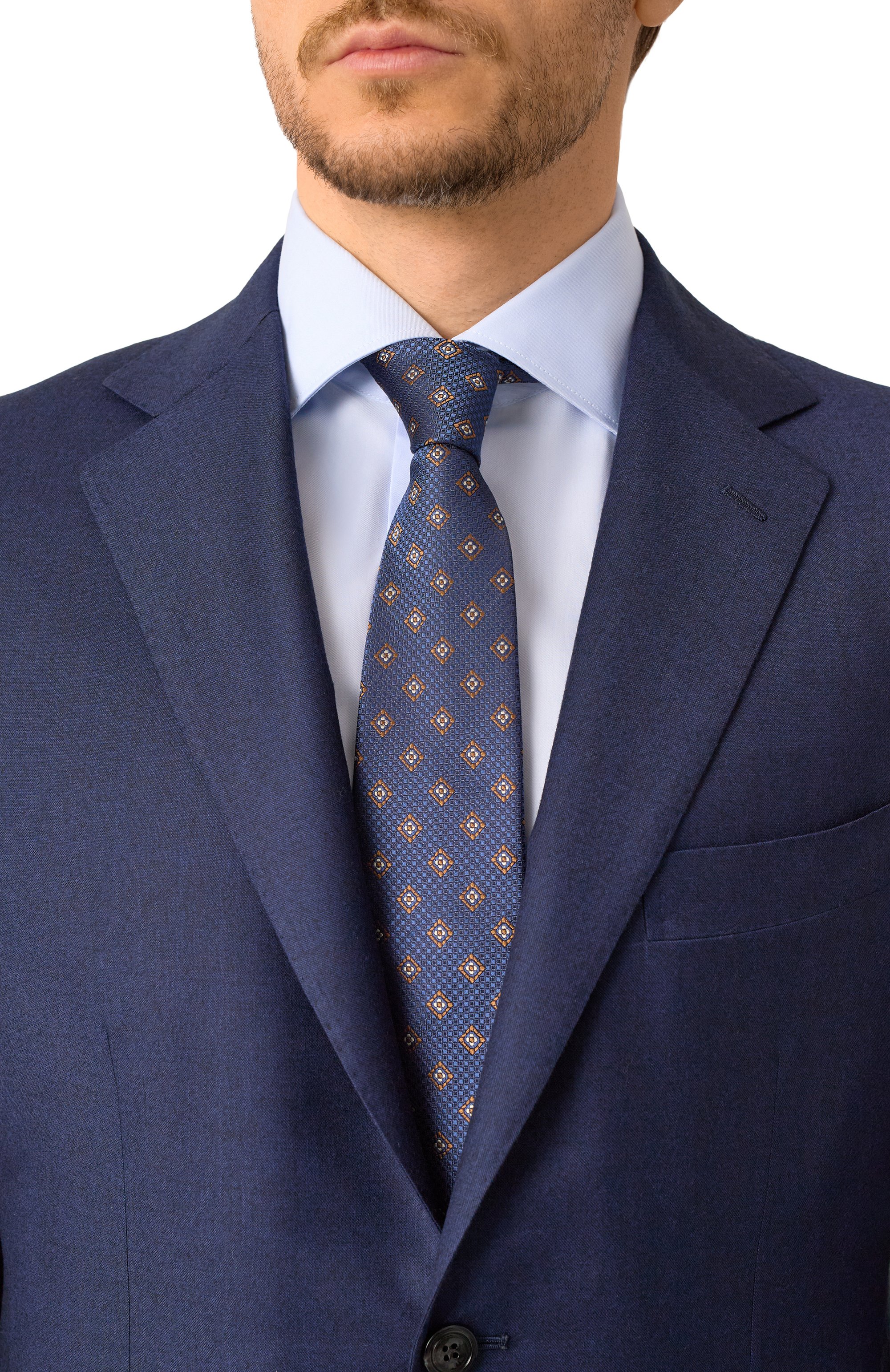 Шелковый галстук CANALI синего цвета по цене 18500 руб., арт. 18/HJ04196, фото 2 Шелковый галстук CANALI, арт. 18/HJ04196, фото 2