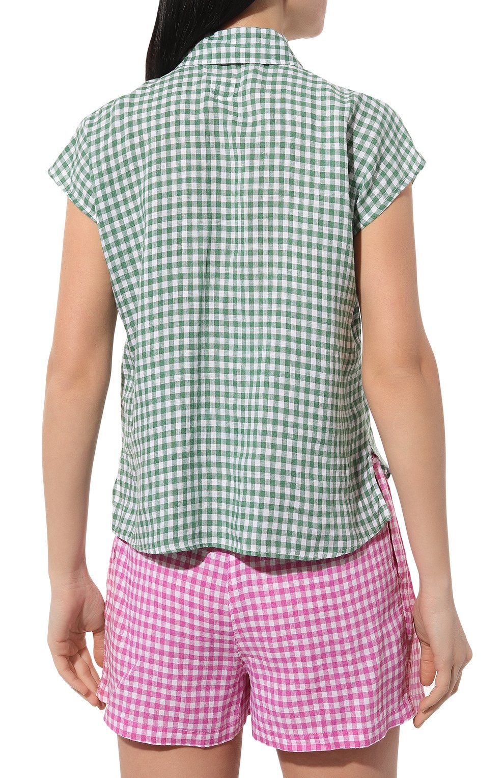 Льняная рубашка 120% LINO зеленого цвета по цене 32250 руб., арт. 31ALIW19P4/000G223/100, фото 4 Льняная рубашка 120% LINO, арт. 31ALIW19P4/000G223/100, фото 4