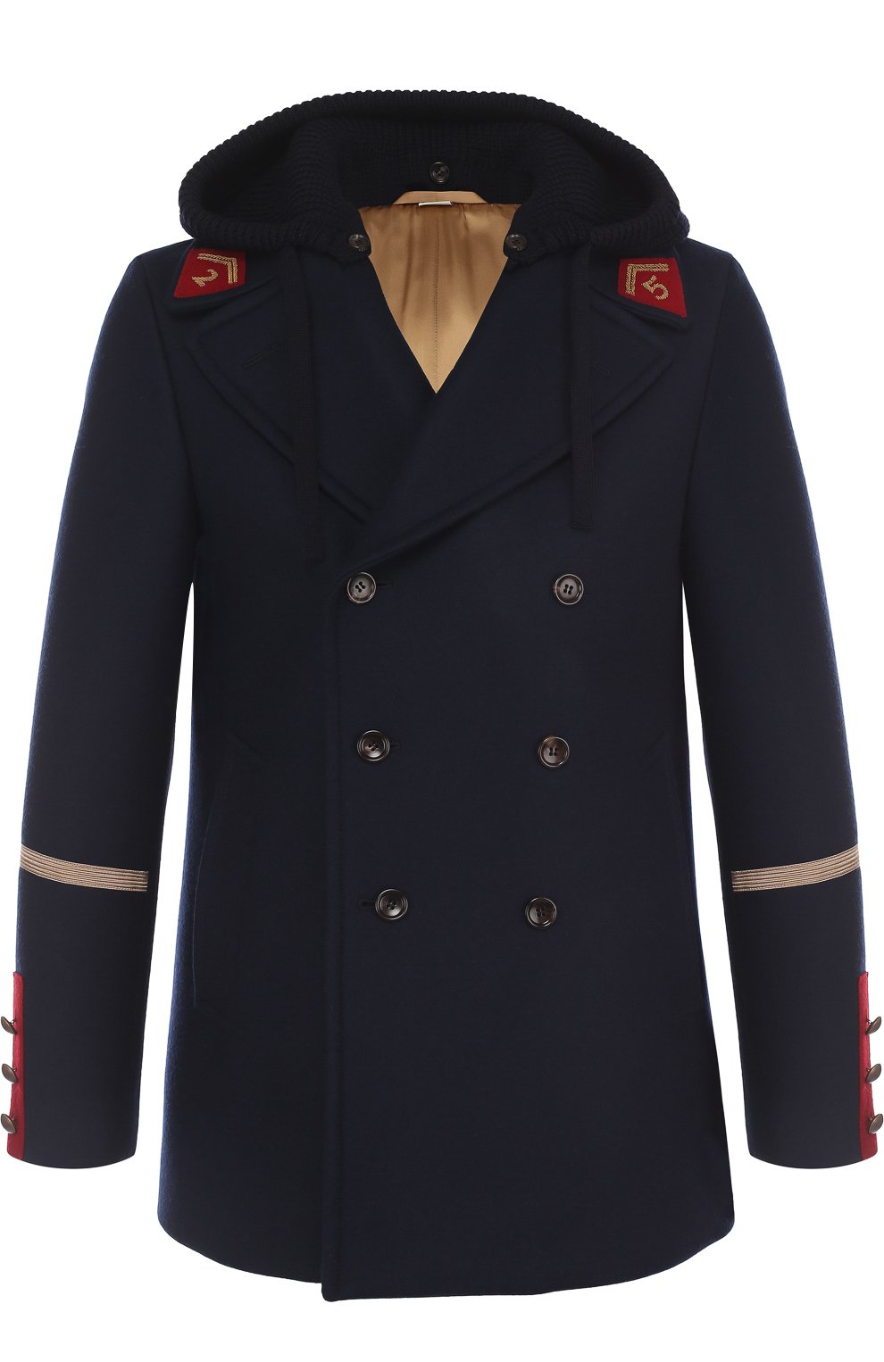 Укороченный шерстяной бушлат с капюшоном GUCCI, арт. 494794/Z531H, фото 1