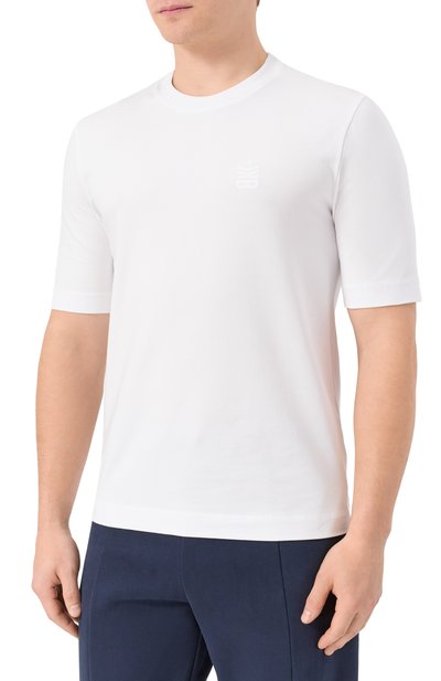 Хлопковая футболка DIRK BIKKEMBERGS белого цвета по цене 5295 руб., арт. BMT1240, фото 3 Хлопковая футболка DIRK BIKKEMBERGS, арт. BMT1240, фото 3