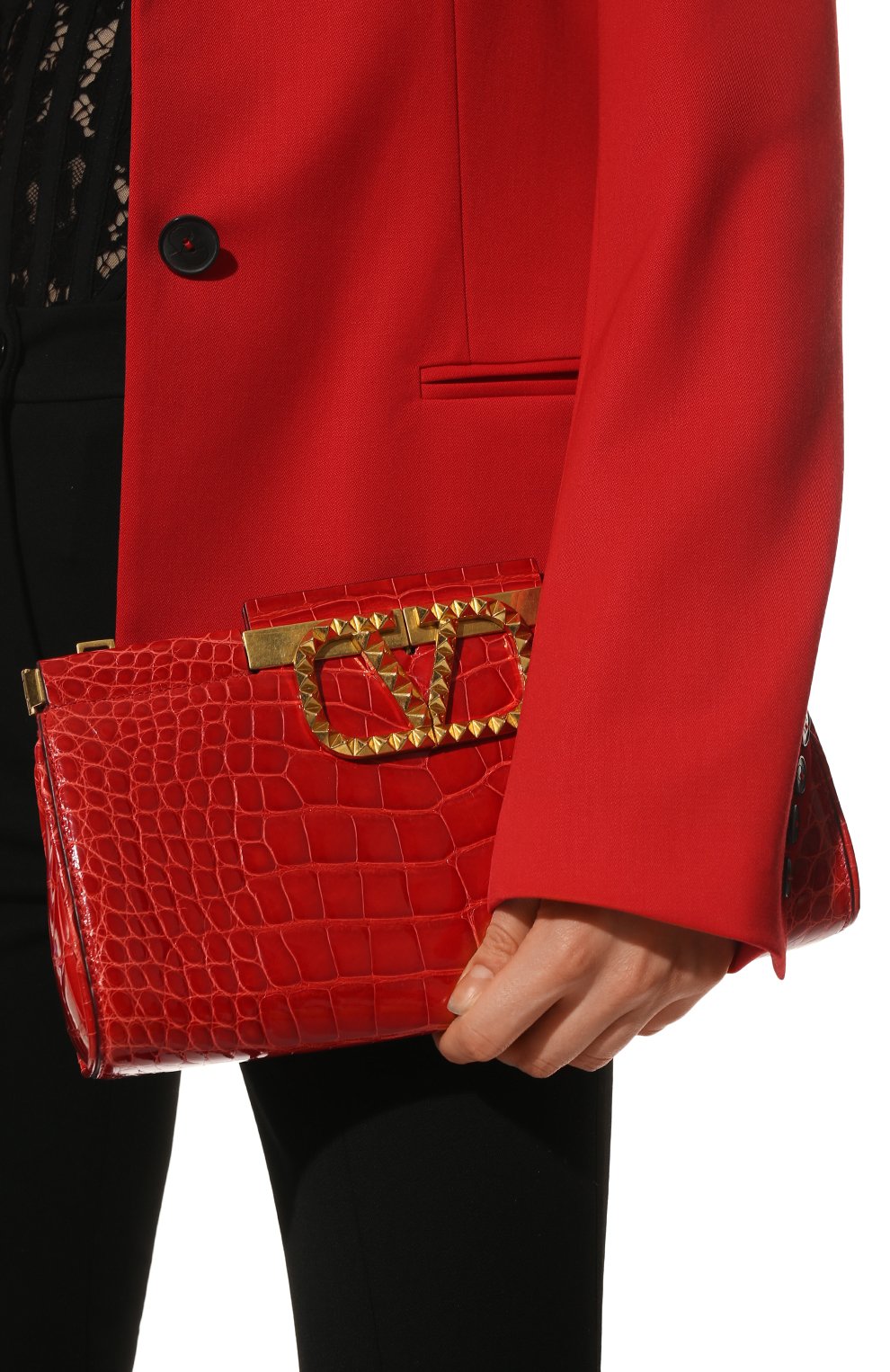 Клатч alcove из кожи аллигатора VALENTINO, арт. XW2B0K01/SUT/AMIS, фото 2