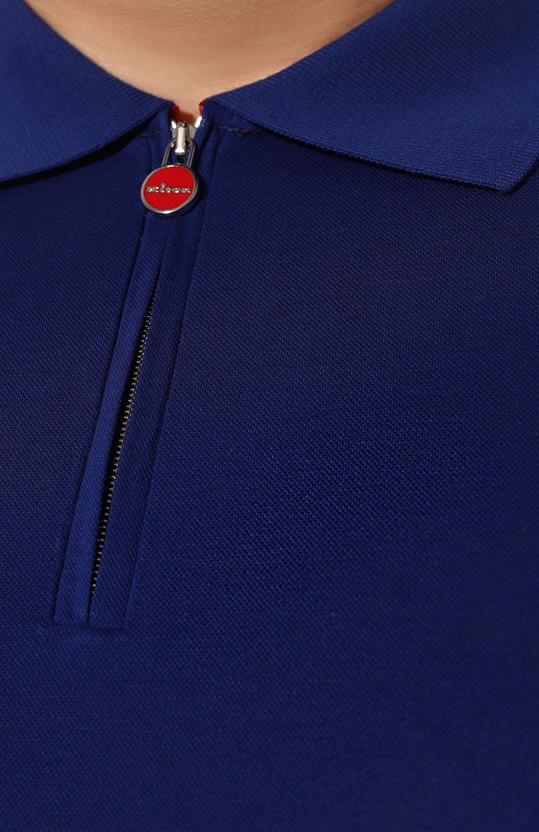 Мужское хлопковое поло KITON синего цвета, арт. UK1171 | Фото 5 (Застежка: Молния; Стили: Кэжуэл; Материал внешний: Хлопок; Длина (для топов): Удлиненные; Рукава: Короткие; Принт: Без принта; Мужское Кросс-КТ: Футболка-одежда; Автоматизаци�я ТО: Проставлено; Автоматизация состава: Проставлено; Детали: Без декора)