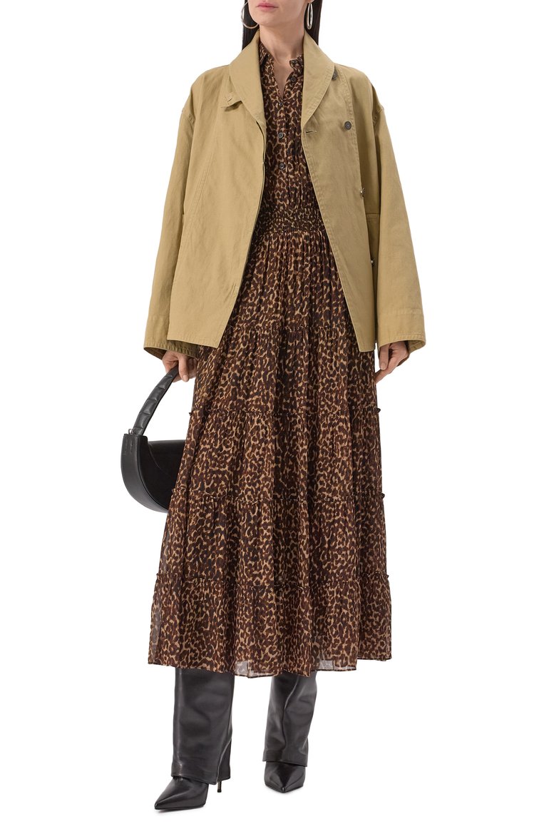Женская куртка изо льна и хлопка ISABEL MARANT ETOILE бежевого цвета, арт. 25PVE0300FA/C1G06E | Фото 2 (Материал внешний: Лен; Длина (верхняя одежда): Короткие; Рукава: Длинные; Кросс-КТ: Куртка, Легкие; Стили: Кэжуэл; Автоматизация состава: Проставлено; Автоматизация ТО: Проставлено)