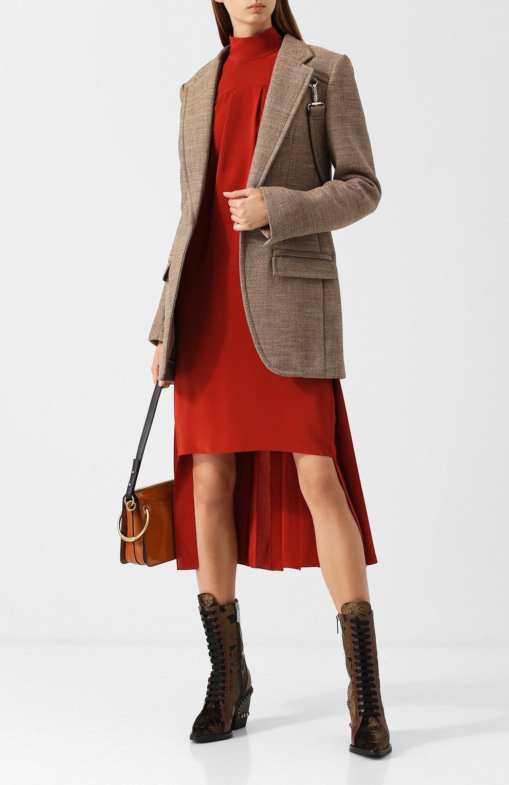 Жакет прямого кроя с поясом CHLOÉ, арт. CHC18WVE62073, фото 2