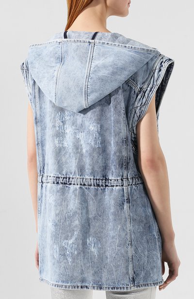 Джинсовый жилет с капюшоном BALMAIN, арт. RF08839/D048, фото 4