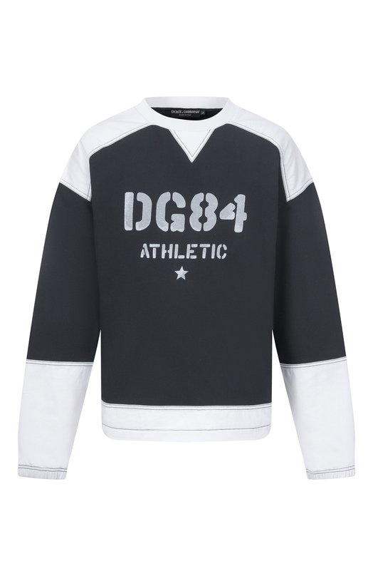 Хлопковый свитшот Dolce & Gabbana G9BZXT/G7PPD Чёрно-белый G9BZXT/G7PPD