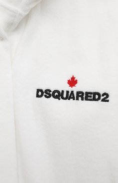 Детский хлопковый халат DSQUARED2 белого цвета, арт. DQ1409/D008K | Фото 3 (Рукава: Длинные; Материал сплава: Проставлено; Материал внешний: Хлопок; Драгоценные камни: Проставлено)