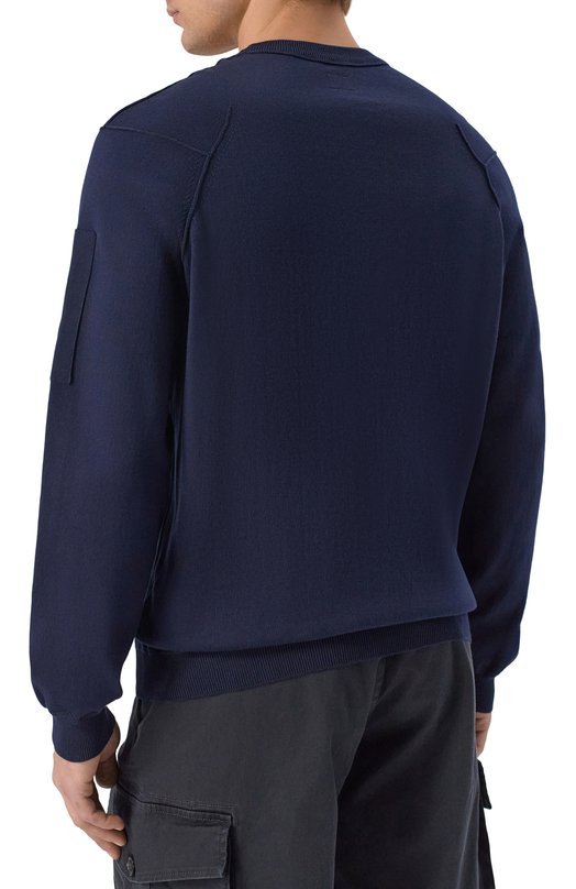 Хлопковый джемпер C.P. Company 20CMKN183A/110560A Синий  20CMKN183A/110560A Фото 4