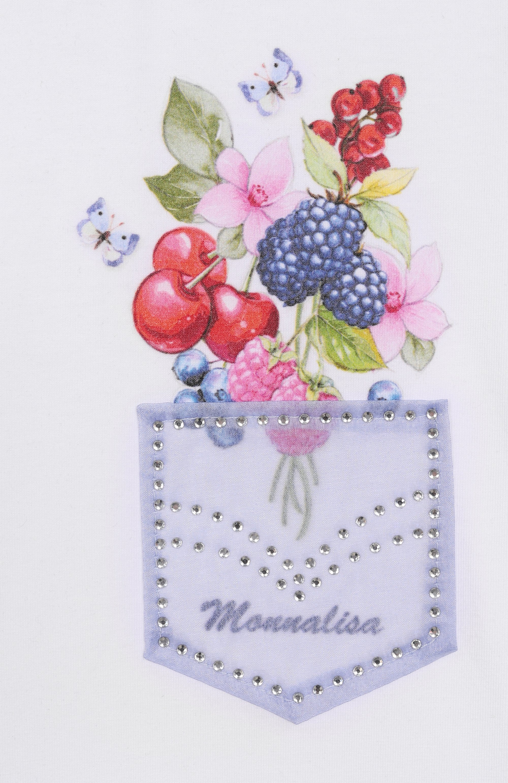 Хлопковая футболка MONNALISA, арт. 19E619, фото 3