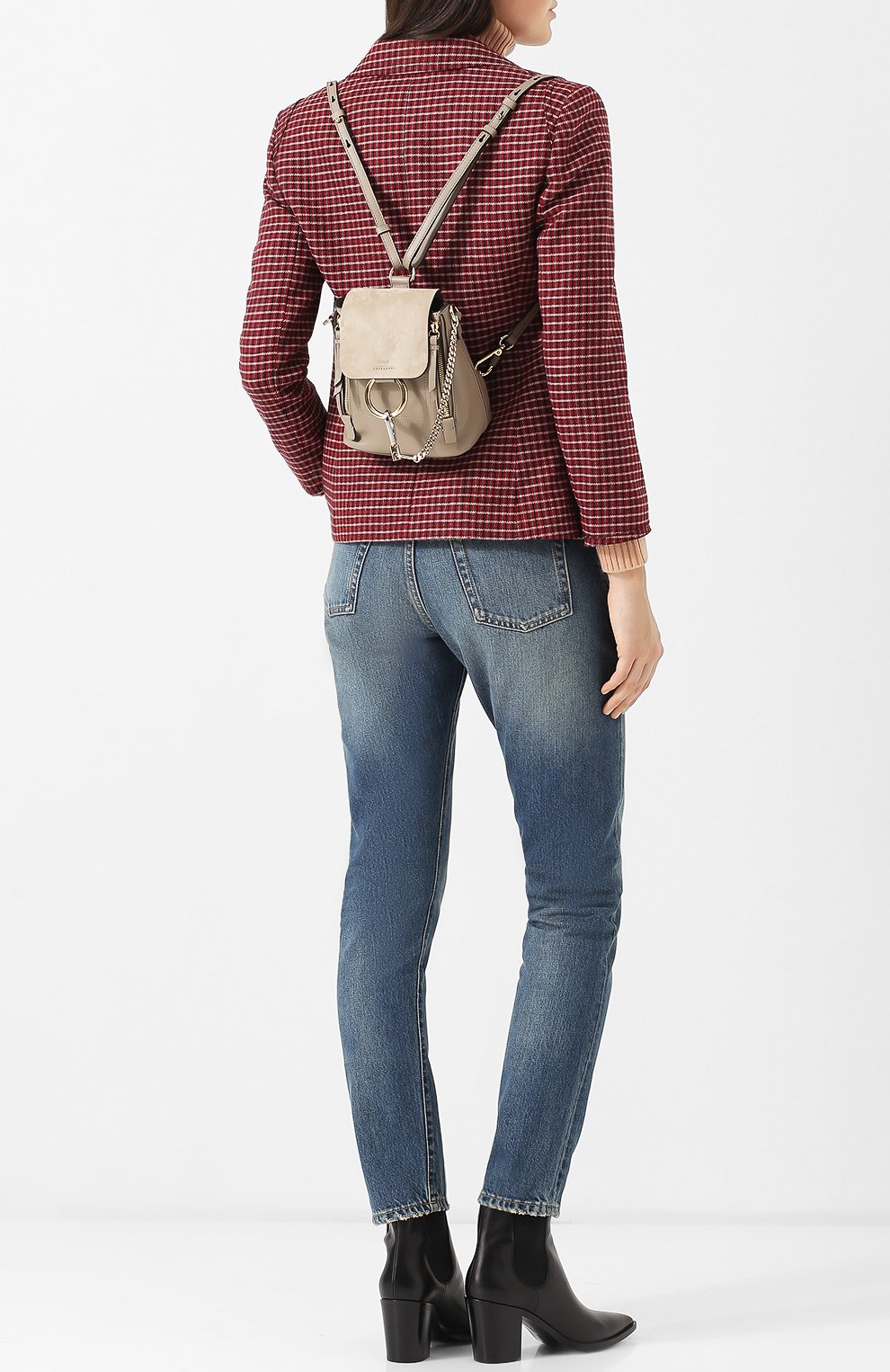 Рюкзак faye mini CHLOÉ серого цвета по цене 160500 руб., арт. CHC17SS232HEU, фото 2 Рюкзак faye mini CHLOÉ, арт. CHC17SS232HEU, фото 2