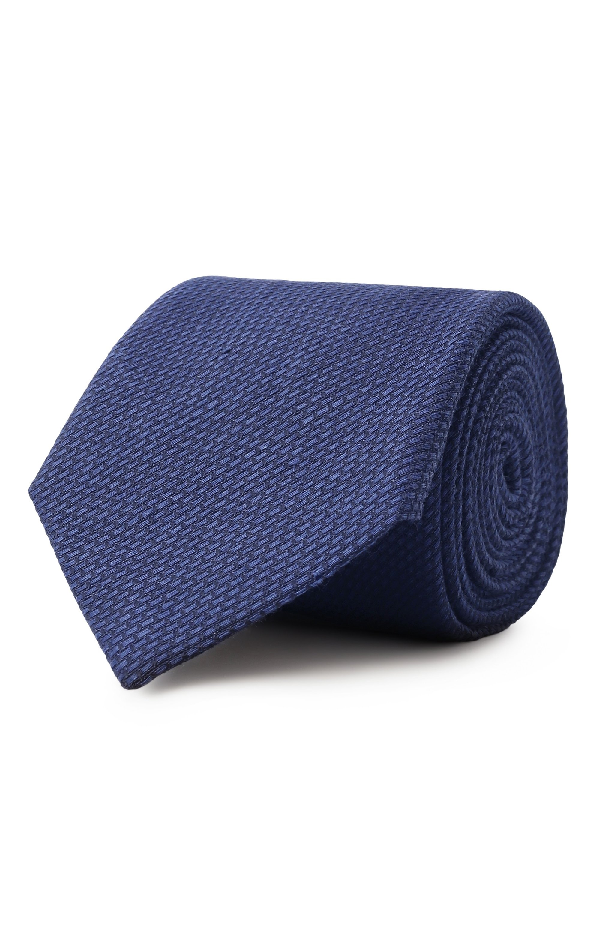 Галстук изо льна и шелка CANALI темно-синего цвета по цене 18500 руб., арт. 18/HJ04181, фото 1 Галстук изо льна и шелка CANALI, арт. 18/HJ04181, фото 1