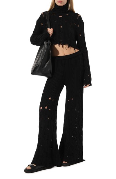 Шерстяные брюки AND THE BRAND черного цвета по цене 55050 руб., арт. W24-P030-0702-900, фото 2 Шерстяные брюки AND THE BRAND, арт. W24-P030-0702-900, фото 2