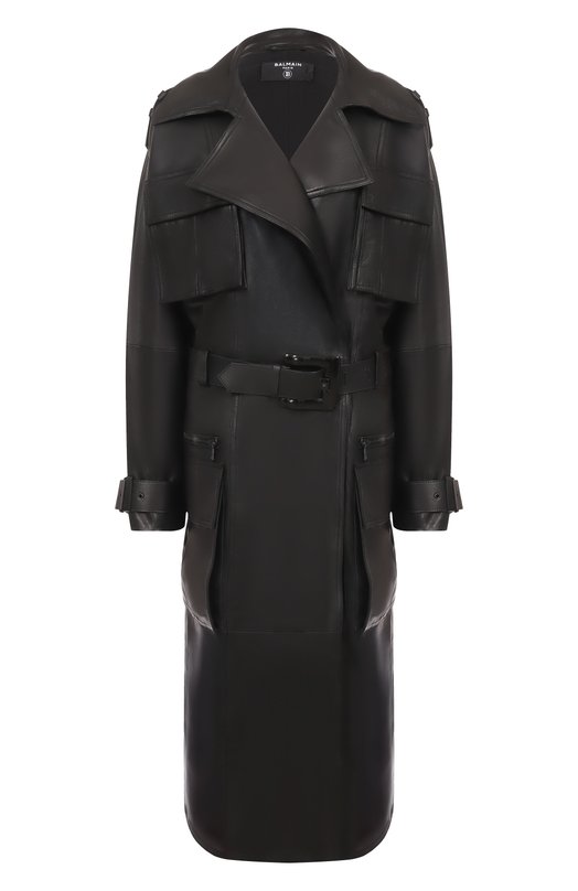 Кожаный плащ Balmain FF0TL188/LD63 Чёрный FF0TL188/LD63