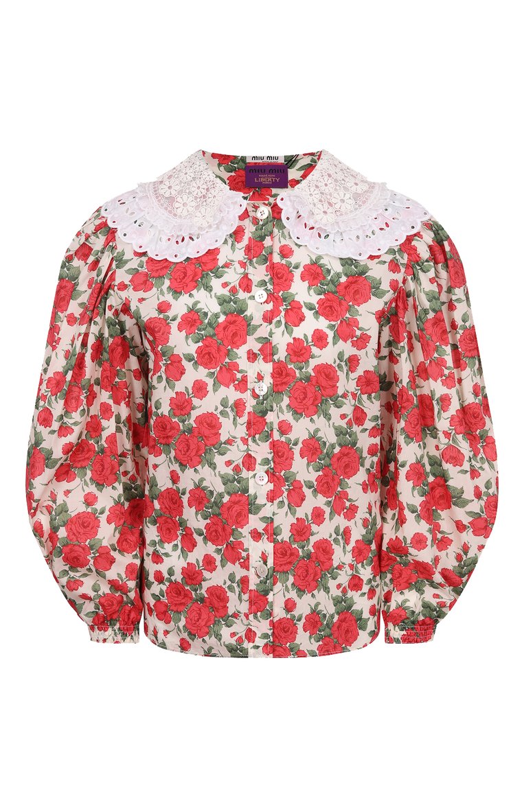 Хлопковая блузка MIU MIU, арт. MK1479-1XH9-F0011, фото 1