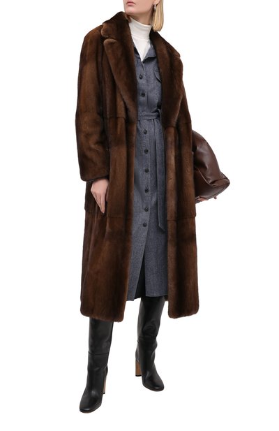 Норковая шуба с поясом SIMONETTA RAVIZZA, арт. CAR0L3/DB, фото 2